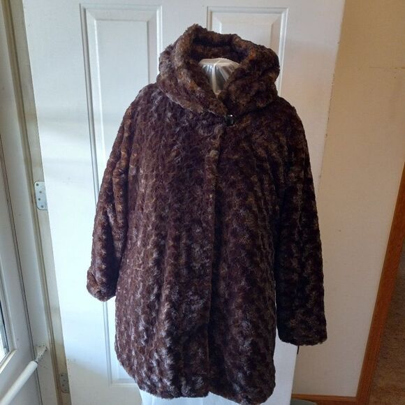 Dennis Basso Sterling Hooded Faux Fur Jacket